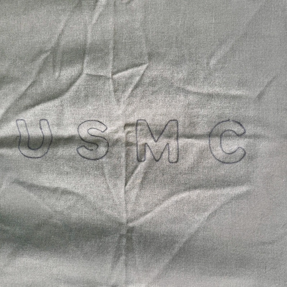 Vintage Pre WWII WW2 USMC Wool Drab Olive Green Field Bed Blanket 76"×64"